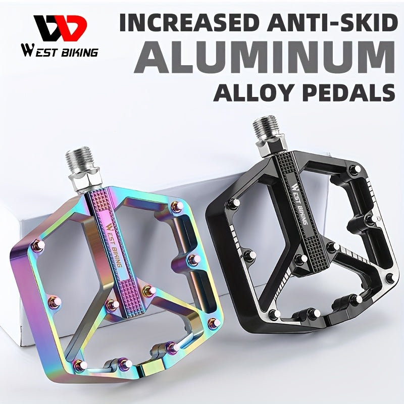 Aluminum Alloy Bike Pedals, 3 Bearings, Non-Slip, Lightweight Bicycle Pedals with Hexagonal Sleeve for Mountain Bikes & Road Bikes – Easy Install, Durable Multi-Color Cycling Accessories, 1 Pair