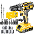 21V Cordless Impact Drill Set, 2.0Ah Battery & Fast Charger with Work Light, Variable Speed & Torque Adjustment, Electric Screwdriver Combo – Optional Storage Box for Car & Home Repair, DIY Men's Gift