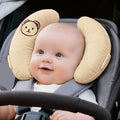 Baby Car Seat Headrest & Stroller Neck Support Pillow, Crescent Moon Bear Head Design, Detachable Easy-Clean Infant Head Support for Car Seat Stroller & Travel, Baby Shower Gift