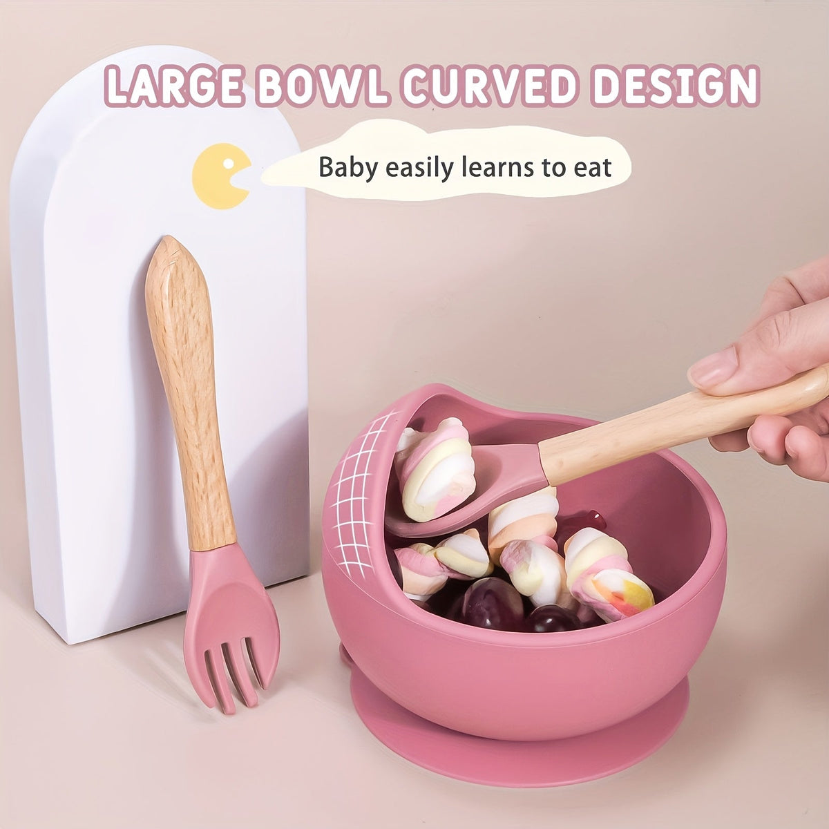 TYRY.HU Personalized Silicone Weaning Kit with Custom Name, Cartoon Baby Feeding Set with Plate for Toddlers & Babies, Easy to Clean, 4pc & 5pc Sets, Pink, Beige, Blue & Green, Ideal Baby Shower & Christmas Gift