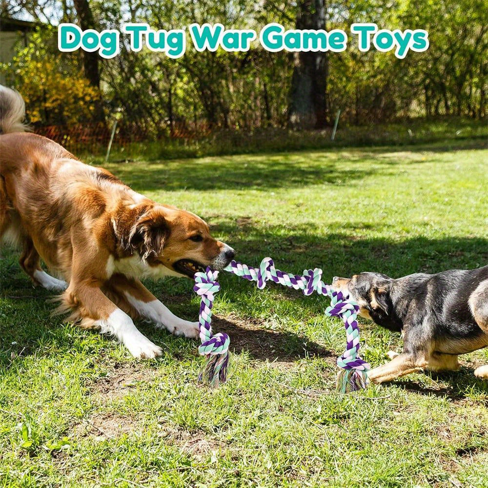 Unbreakable 6-Section Dog Rope Chew Toy – Heavy Duty Tug-of-War Rope for Medium & Large Dogs Over 80 lbs, Teeth-Cleaning Dental Floss Fibers, Non-Toxic Safe Chew Toy for Aggressive Chewers