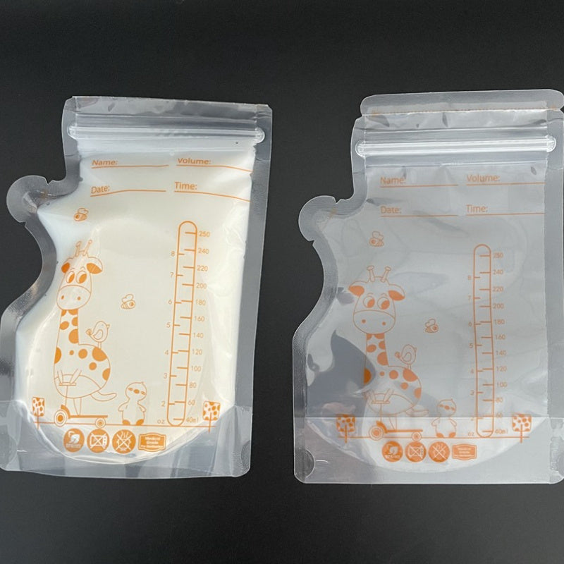 50-Pack Breast Milk Storage Bags, Double Leak-Proof Seal Freezer & Refrigerator Safe Milk Bags for Breastfeeding Moms, 8.45oz Shatterproof Bags for Expressed Breast Milk & Formula