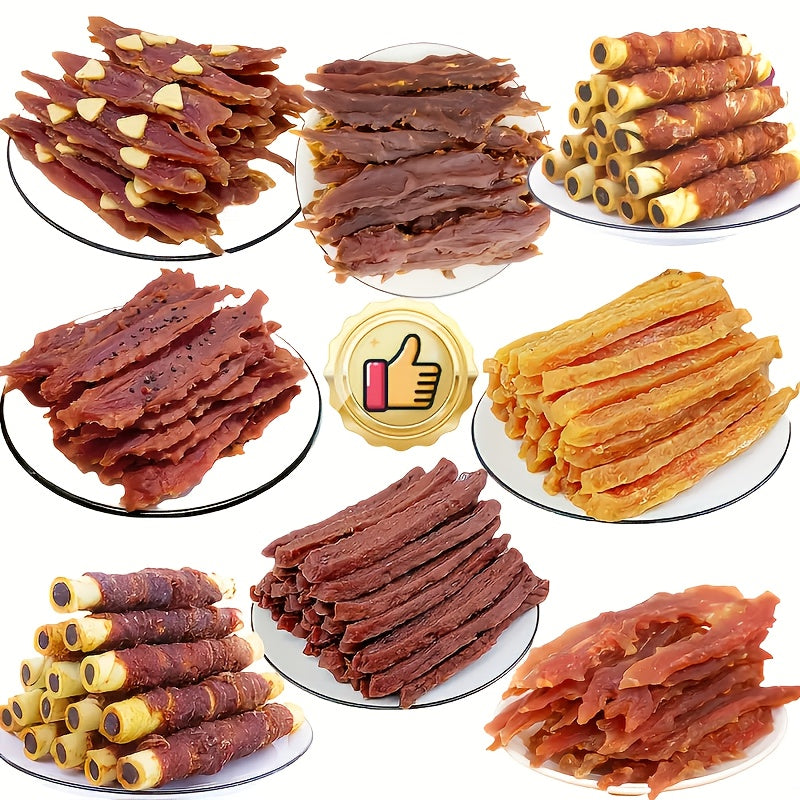 Duck Jerky, Freeze-Dried Chicken Dog Treats, Soft Chewy Training Rewards, Healthy Digestible Beef Sausage, Fresh Breath Snack, Chicken Leg Grind, for All Dog Sizes: Small, Medium, Large