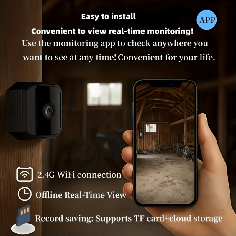 Wireless Security Camera with Built-In AP Hotspot, No Internet Required, Infrared Night Vision, Two-Way Audio, Motion Detection, Real-Time Home/Pet Monitoring, Black/White, 1/2/3/4 Pack