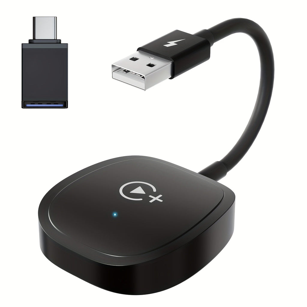 Wireless CarPlay Adapter with YouTube & TikTok – Plug & Play USB Dongle Converts Wired to Wireless Apple CarPlay, Supports iPhone Hotspot WiFi, Compatible with Audi, Ford, Toyota, Honda, and More