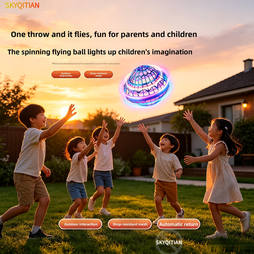 UFO Magic Flying Ball Toy with LED Light – Hand-Controlled Boomerang Hover Ball with Intelligent Gesture Sensing, Suitable for Indoor/Outdoor Play, Parties, and Gifts for Kids, Boys, and Girls (Halloween/Christmas)