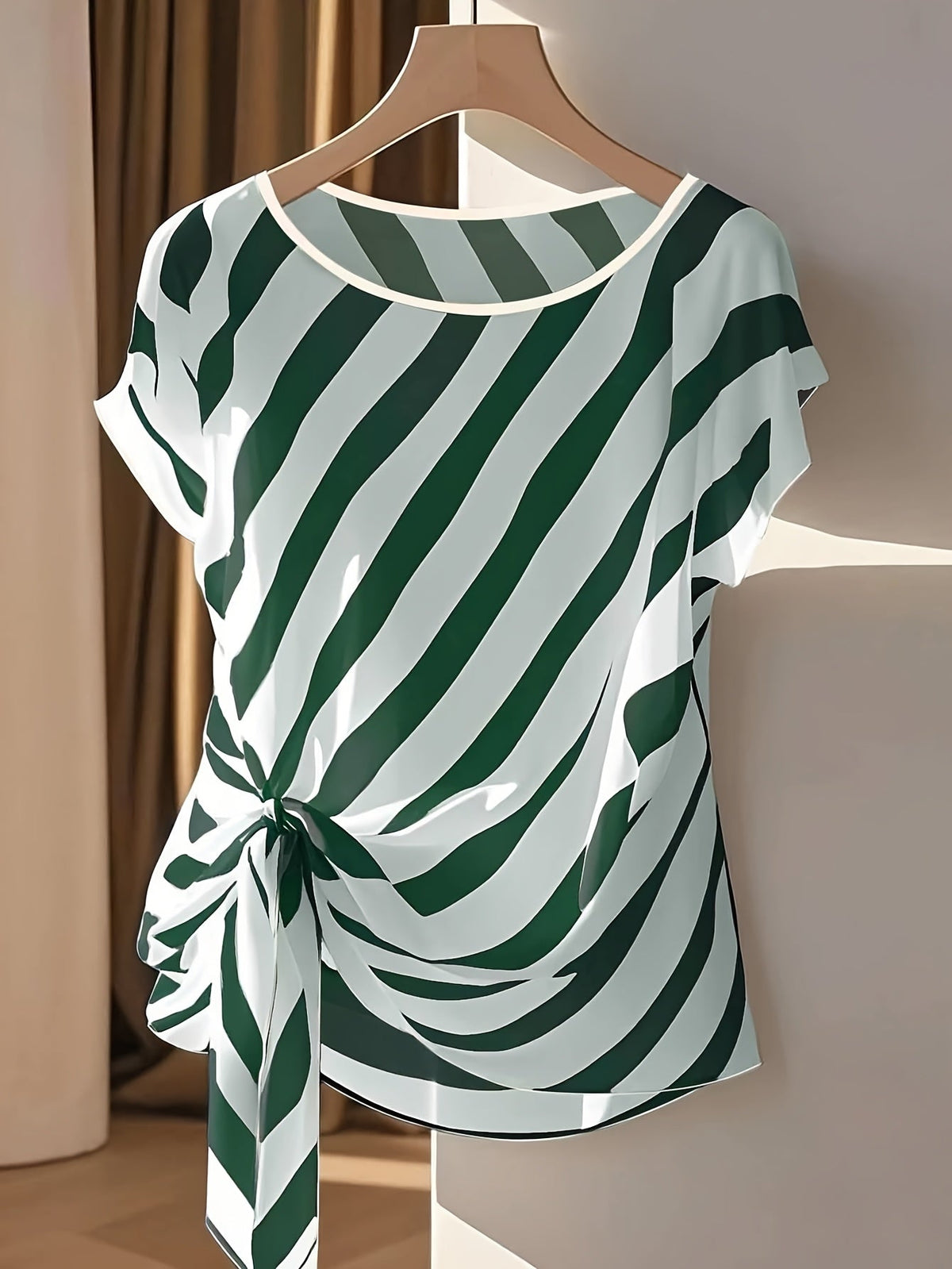 Women's Sleeveless French-Style Striped Blouse with Bow Detail - Semi-Sheer Round Neck Shirt for Spring, Summer, and Fall, Casual to Dressy | Elegant French-Inspired Machine-Washable Ladies' Top