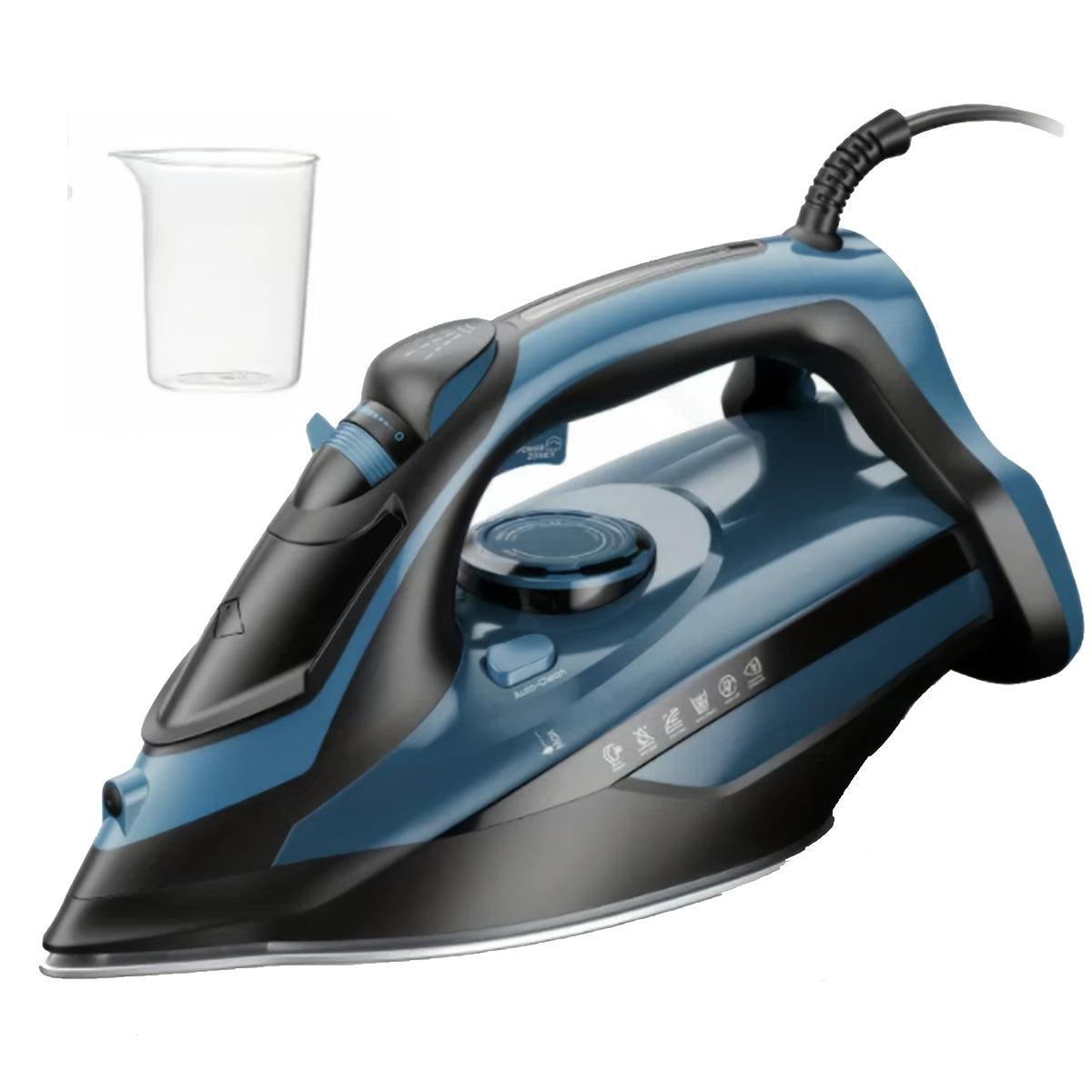 Steam Iron for Clothes 1700W – Ceramic Coated Soleplate Rapid Heating Precise Thermostat Auto-Off Self-Cleaning 450ML Water Tank in Blue
