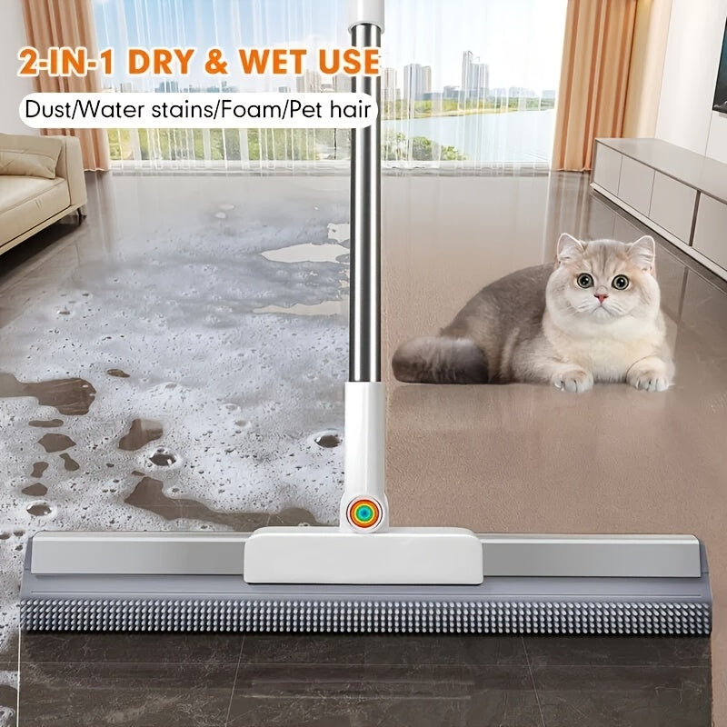 Multifunctional Floor Broom & Pet Hair Removal Tool - Long Handle, Non-Sticky, Widened & Lengthened - 3 Sizes (30 / 40 / 50cm) - Bathroom, Kitchen, Tile, Glass & Carpet Cleaning