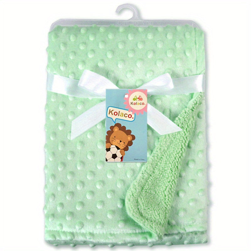 Soft Plush Baby Blanket for Infants, Warm Fleece Nursery Quilt Throw for Stroller Crib & Tummy Time, Cozy Newborn Swaddle Blanket for Boys & Girls, Baby Shower Gift