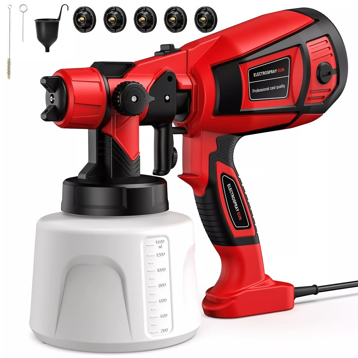 HVLP Electric Paint Sprayer – Airless Spray Gun with 3 Patterns, 27oz Container, Easy Clean for Houses, Furniture, Cabinets, Fences, Walls, Cars & DIY Projects
