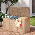 75-Gallon Resin Outdoor Storage Deck Box with Handles for Pool Accessories, Garden Tools, and Camping Gear