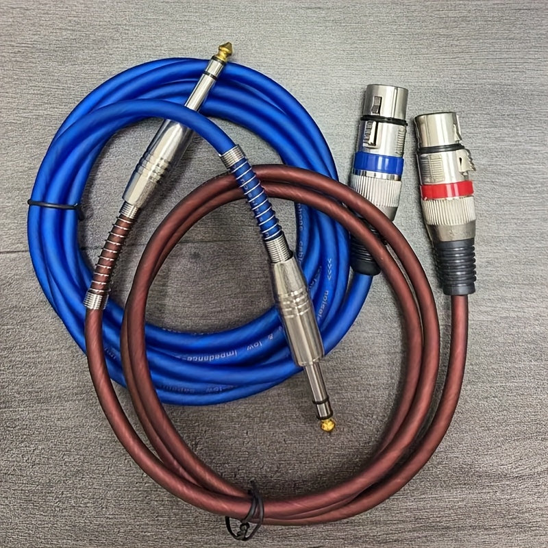 2-Pack 6.5mm TRS to XLR Female Balanced Audio Cable – Tinned Copper Core Mic Cord for Microphones, Mixers, Recording Studios & Stage Lighting, Available in 3FT, 39-Inch & 78-Inch Lengths