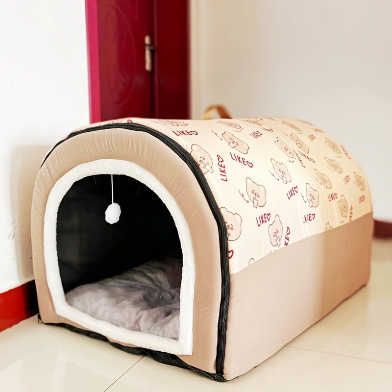 Washable Dog Bed with Removable Cover & Non-Slip Bottom – Orthopedic Foam Support, Cozy All-Season Bed for Small, Medium, and Large Dogs Up to 99 LBS, Cartoon Design, Machine Washable
