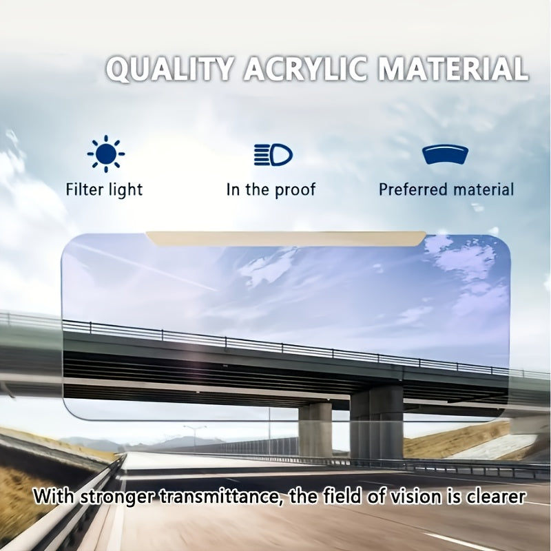 Car Sun Visor Extender, UV400 Polarized Anti-Glare Shield, Adjustable Clip-On Sun Blocker, Universal Fit for Safe and Comfortable Day and Night Driving