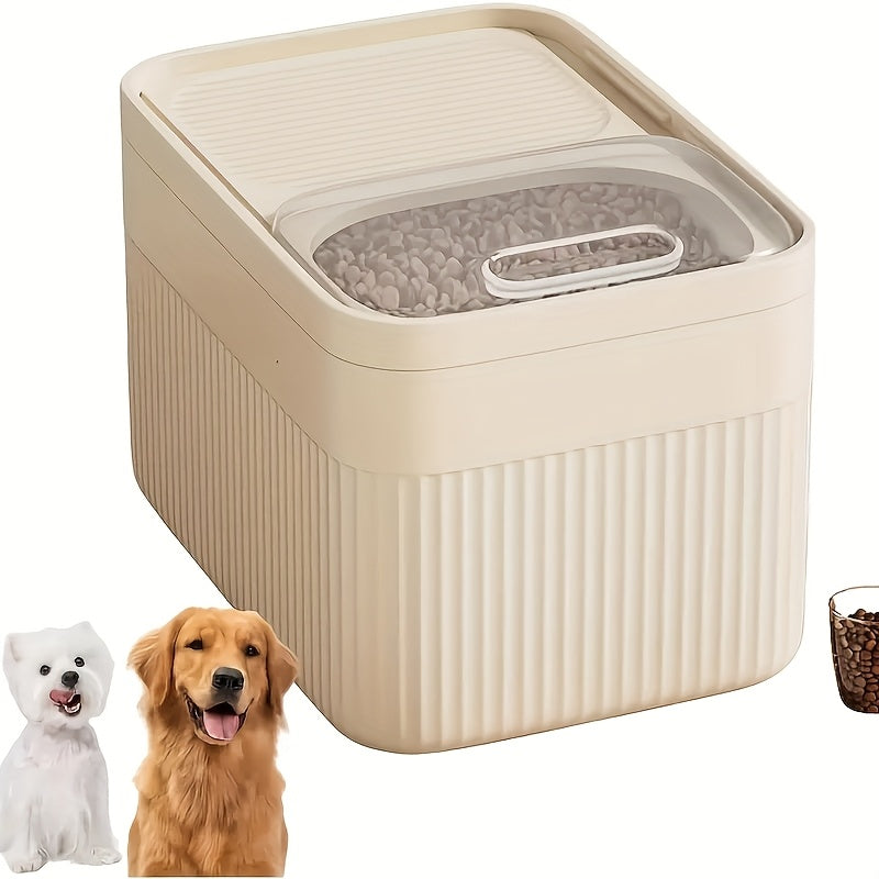 Pet Food Storage Container with Measuring Cup – Airtight Dry Food Bin with Viewing Window & Leak-Proof Design for Dogs, Cats & Small Animals, 2-Piece Set