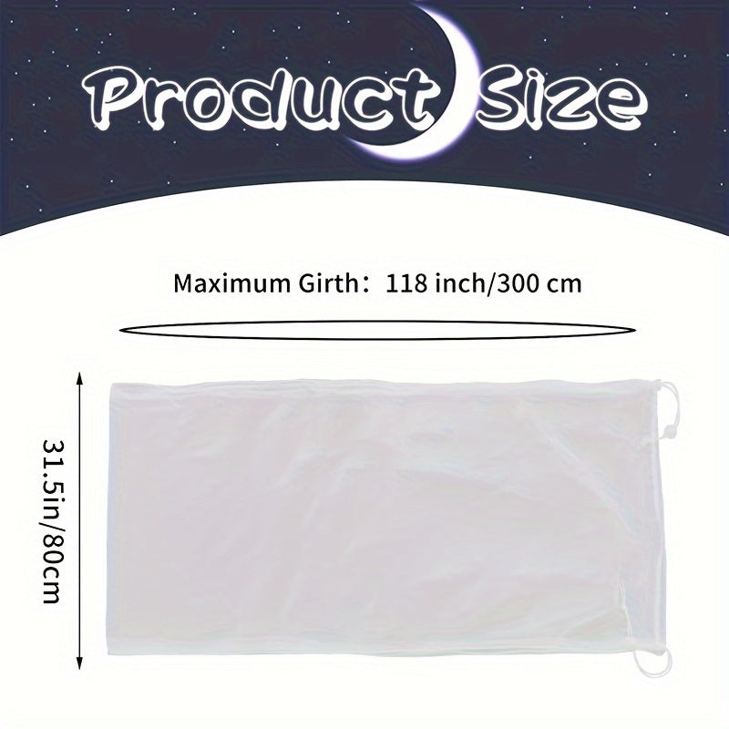 Bird Cage Cover, Polyester Mesh, Dust-Proof and Light-Penetrating, with Elastic Rope Fastener, for Parrots, Budgies, Cockatiels, Small to Large Cages, Black/White, 31.5in Height