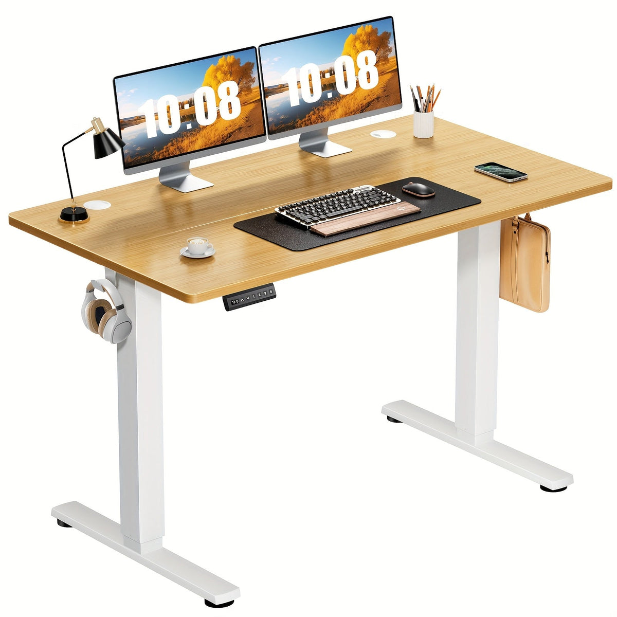 Electric Standing Desk, Height Adjustable 40 48 55 63 Inch – Sit-Stand Desk with Memory Controller & Anti-Collision, Ergonomic Home Office Gaming Workstation, Multiple Colors & Sizes