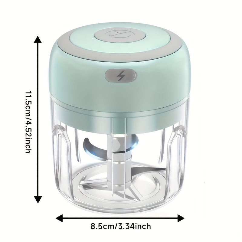 FLZH Mini Food Processor 8.45oz - Electric Food Chopper & Meat Grinder with 3 Stainless Blades - For Meat, Vegetables & Fruits - White, Green & Pink