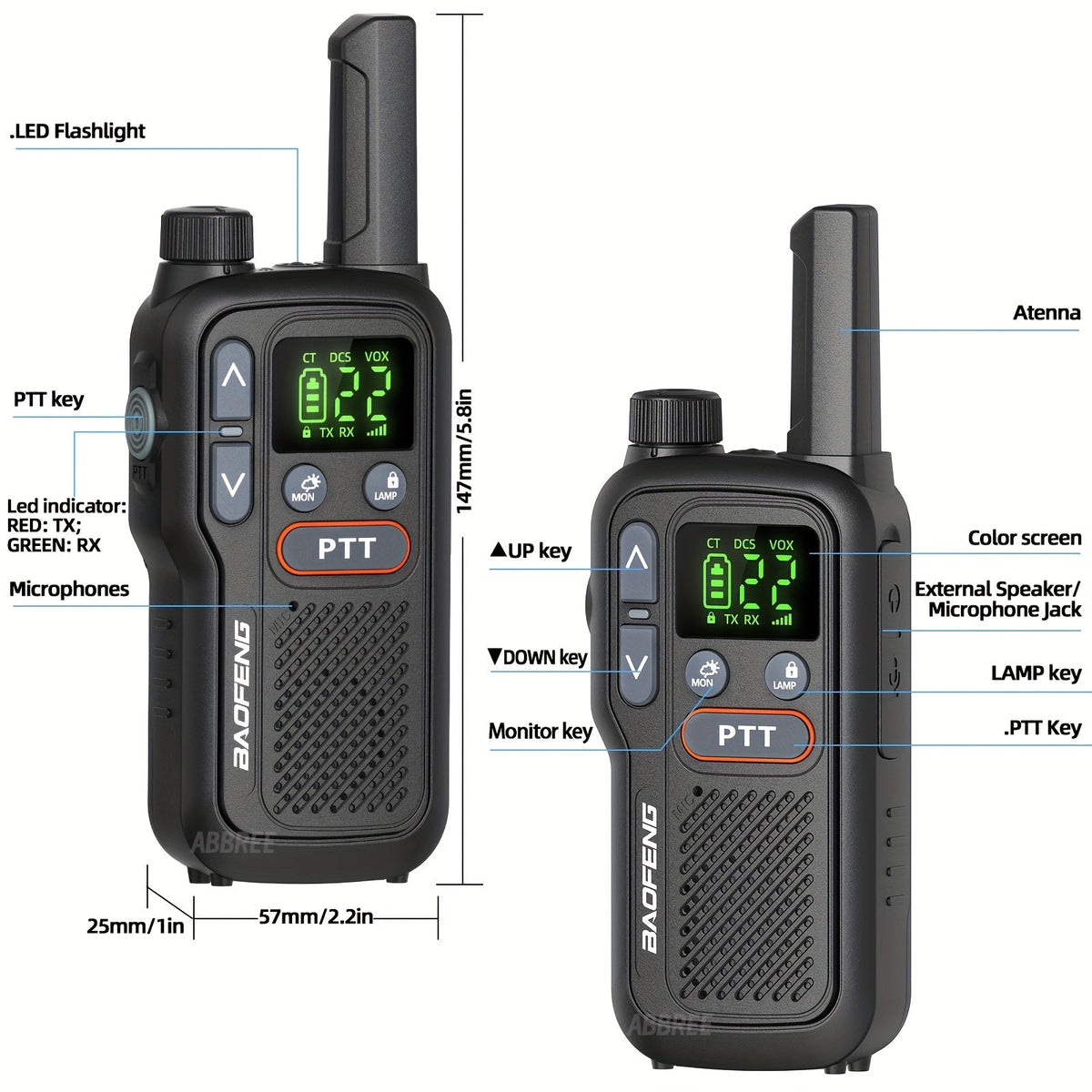 Baofeng BF-T18 Long Range Walkie Talkies for Adults – FRS Two-Way Radio with NOAA Weather Alert, VOX Hands-Free, 1500mAh USB-C Rechargeable, LED Flashlight for Hiking, Camping & Outdoor Adventures