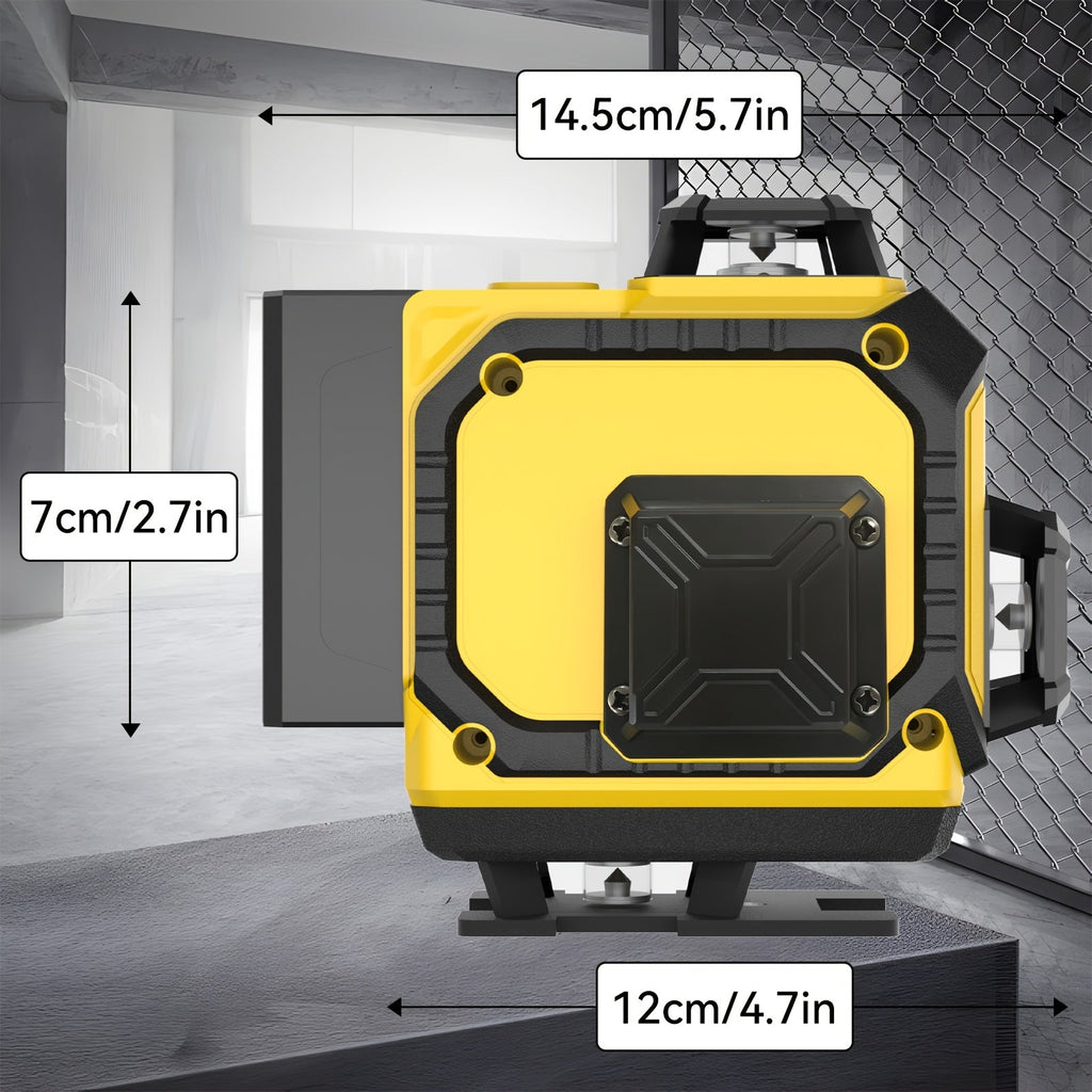 16-Line 4D Laser Level - 360° Self-Leveling Rotating Crosshead, High Precision, Rechargeable Battery - Leveling & Alignment Tool for Home Improvement & Decoration