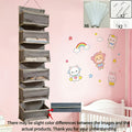 6-Layer Hanging Storage Organizer Rack, Transparent Pocket Non-Woven Vertical Space-Saving Closet Shelf for Diapers Baby Supplies & Bedroom Miscellaneous, 121 lb Capacity