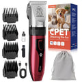 Rechargeable Cordless Pet Grooming Clippers with LED Display - Professional Wireless Dog Hair Trimmer, Detachable Blades, 4 Comb Guides, Low Noise, 3.6V USB Charging, for Dogs, Cats, and Small Animals