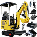 1.8 Ton Mini Excavator R327 Kubota D722 EPA Tier 4 Diesel Side Swing Boom 8-Way Pilot Control Expandable Tracks 35.5–47.4" 5.8ft Dig Depth 6 Attachments Quick Connect 90% Pre-Assembled USA Warehouse