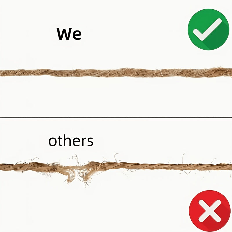 Natural Hemp Rope for Cat Scratching Posts 393.7 Inches - Durable Sisal Replacement Cord for DIY Cat Tree & Claw Care, Strong Unwound Hemp Cord for Scratching Post Repair & Crafts