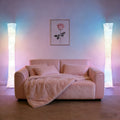 Smart RGB LED Floor Lamp with White Fabric Shade – Music Sync, 16 Million Colors, Dimmable, App & Remote Control, Color-Changing Standing Lamp for Living Room, Bedroom & Office, 1 or 2 Pack – Nova Mart