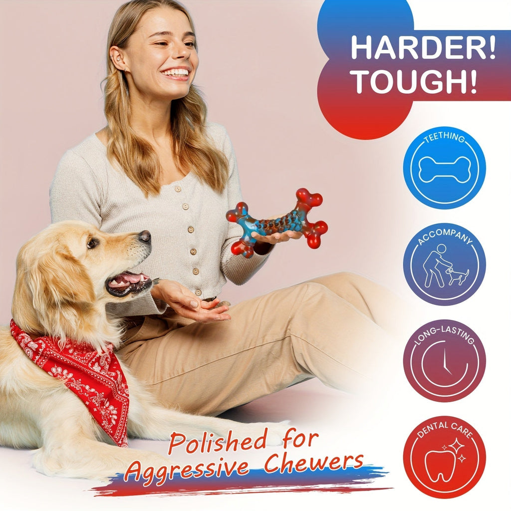 Indestructible Dog Chew Toys for Aggressive Chewers Large Breed - Tough Durable Dog Chew Toy Pack of 1, 2, 4, or 5, Striped Design Heavy Duty Chew Toy for Large Dogs, Teeth Cleaning and Boredom Relief