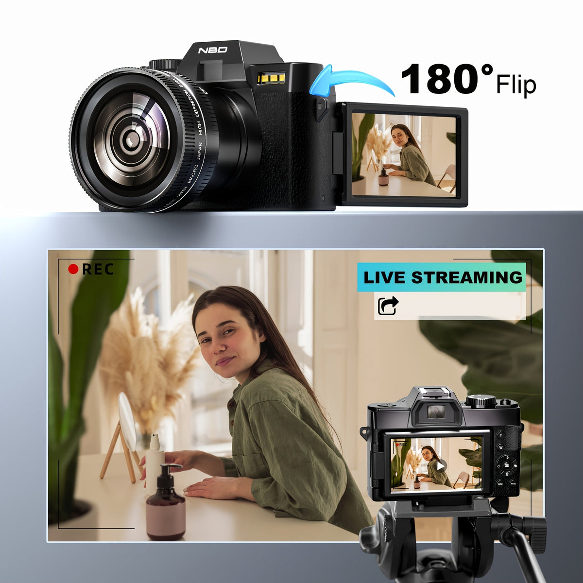 G-Anica 48MP Digital Camera 4K Vlogging Camera with WiFi & App Control Macro & Wide Lens Type-C Charging 32GB Card Included – Compact Beginner Camera – Pink