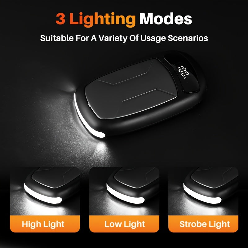 2-Pack Rechargeable Hand Warmers with COB Flashlight & Magnetic Base – 12Hr Heat, Portable Electric Pocket Warmer, Christmas Gift for Women Men Outdoor Winter