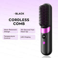 2-in-1 Hair Straightening Comb & Curling Iron - 4-Speed Temperature Control, Fast Heating, LED Display, USB Charging - Standard & Upgraded Versions - Black & Beige