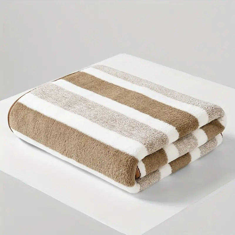 Striped Bath Towel Set, Absorbent, Quick-Dry, Super Soft, Skin-Friendly, 27.6x55.1 Inch, for Home Bathroom, Beach – Available in 1 or 4 Pack, Multiple Colors