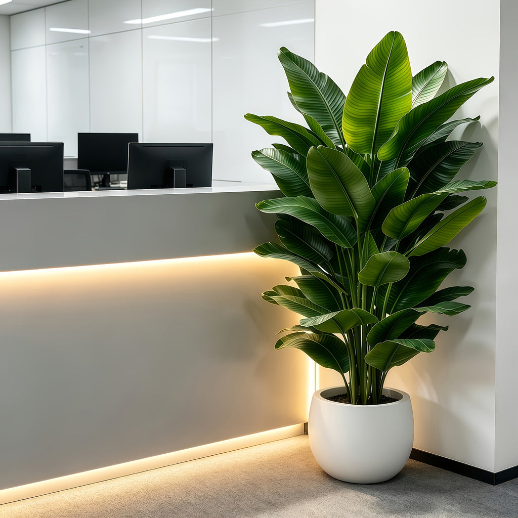 Extra-Large 55.11" Artificial Banana Tree - Thick-Rooted Faux Tropical Plant with Ground Stake, Reusable Indoor Decor for Living Room, Office, Bathroom & Shelf - Wedding, Christmas & Halloween Decor