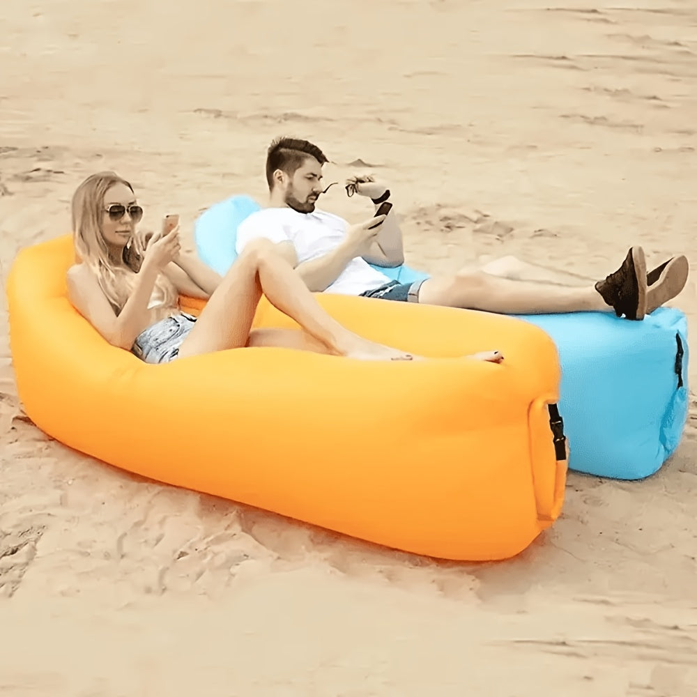 Foldable Inflatable Sofa Lounge Chair, Portable Lazy Air Sofa for Camping, Beach, Music Festivals, Outdoor Gatherings, Quick Inflation, for Adults, Purple, Blue, Green, Black, Red, Yellow, Orange