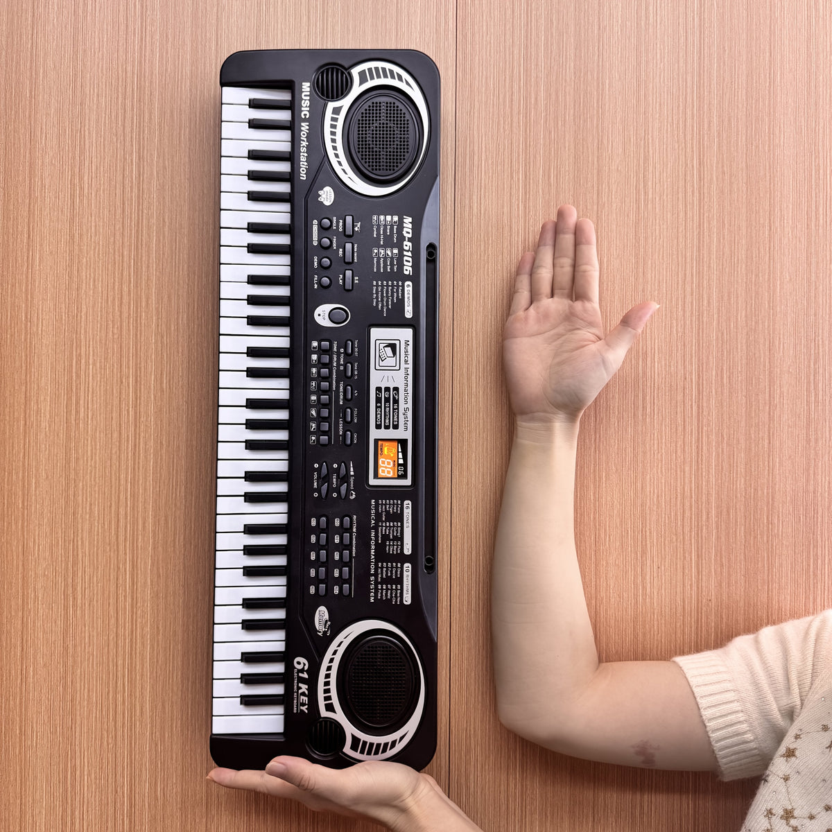 61-Key Electronic Piano Keyboard for Beginners - Built-In Microphone, Music Stand & USB Power, Complete Starter Kit for Kids & Adults, Perfect Birthday Gift for Music Lovers