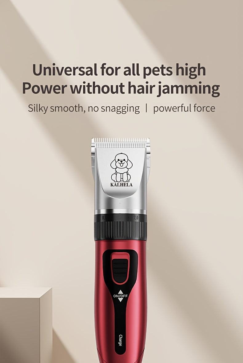 Rechargeable Cordless Pet Grooming Clippers with LED Display - Professional Wireless Dog Hair Trimmer, Detachable Blades, 4 Comb Guides, Low Noise, 3.6V USB Charging, for Dogs, Cats, and Small Animals