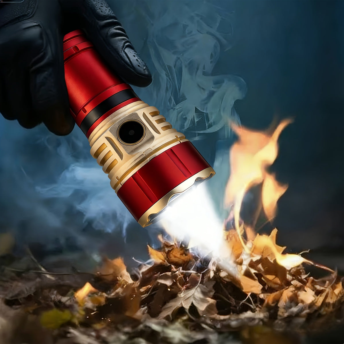 Tactical Flashlight with Fresnel Fire Starter – 4500 Lumens, Aluminum Alloy, 1000m Beam, Rechargeable 21700 3000mAh Battery, Portable Compact High Brightness for Camping, Survival & Emergency
