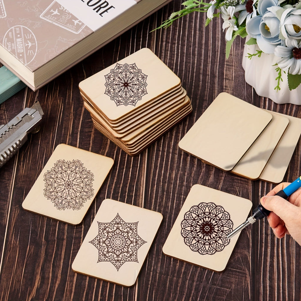 Unfinished Wood Blanks 3x2 Inch Wooden Boards for Crafts, Laser Engraving, Wood Burning, Painting, Art Decorations, Party Gifts, 20/40/80 Pieces