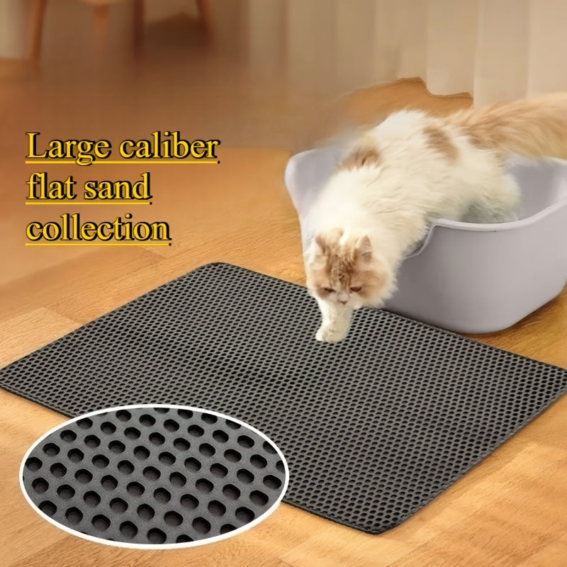 Extra Large Double-Layer Cat Litter Mat – Splash-Proof, Leak-Proof, EVA, Non-Slip, Washable, and Odor-Proof Scatter Control Mat for Cat Litter Boxes, Easy-to-Clean Floor Protector for Cats