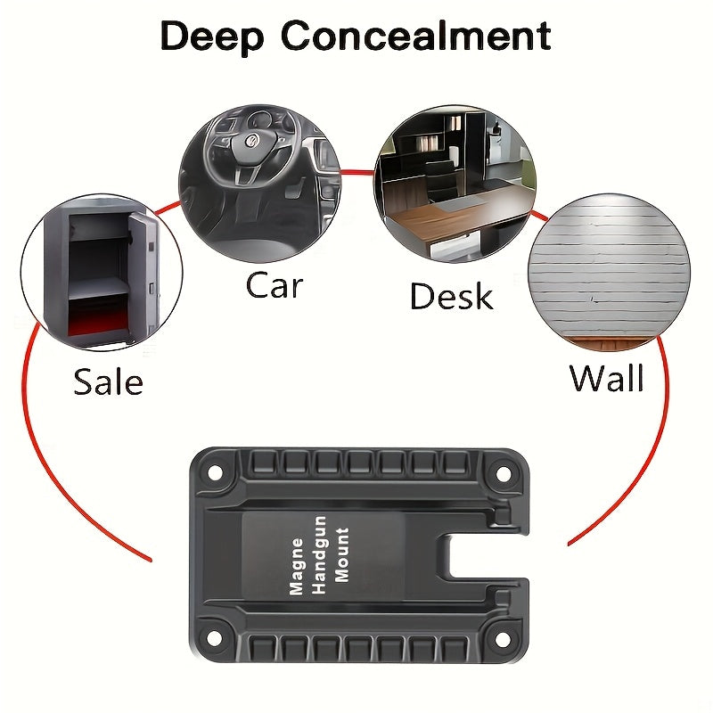 2-Pack Magnetic Gun Mount Concealed Pistol Holder – Strong Quick-Draw Magnetic Gun Holster for Car, Truck, SUV, Desk, Bedside, Wall & Under-Counter, Universal Handgun Magnetic Mount