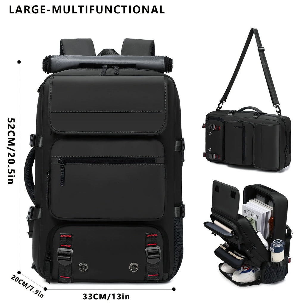 17-Inch Laptop Backpack Large Capacity – Airline Approved Travel Bag with Shoe Compartment, Multi-Pocket Business Work Backpack for Men, Durable Nylon, Hiking & Camping, Small & Large Sizes