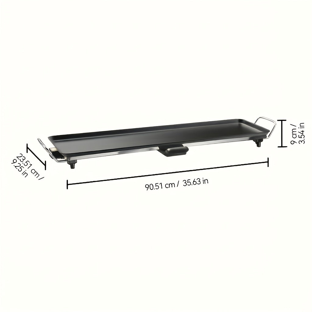 Household Smokeless Electric Grill - Extra-Large Non-Stick Roasting Pan, Adjustable Temperature & Drip Tray - Multifunctional Indoor & Outdoor BBQ - Medium, Large & Extended - Holiday Gift