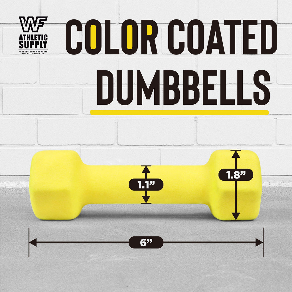 Neoprene Hex Dumbbell Set (Pair) - Non-Slip Color-Coded Cast Iron Hand Weights for Men & Women, Home Gym Strength Training Free Weights, 2LB to 15LB Sold in Pairs