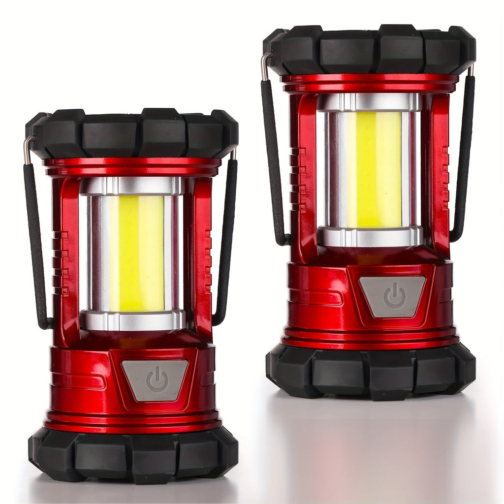 2-Pack Rechargeable Camping Lantern, 1500LM LED with Phone Charger, 3 Light Modes, Portable Hurricane Emergency Lantern for Camping, Hiking, Power Outages, and Outdoor Survival