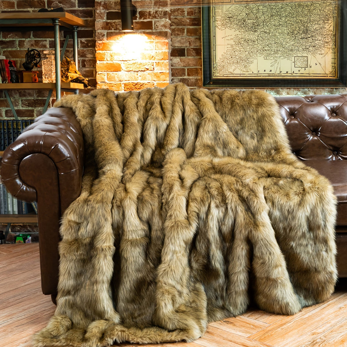 Luxury Shaggy Faux Fur Throw Blanket – Super Soft Fluffy Reversible Plush Velvet Warm Throw for Bed & Sofa in 6 Colors 2 Sizes (50"x60" & 60"x80")