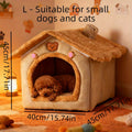 Cute House Dog Bed for Small Dogs - Warm Winter Plush Thick Cushion Pet House Bed for Teddy, Chihuahua, Pomeranian, Bichon, Schnauzer, and Bulldog, Indoor Cozy Sleeping Nest