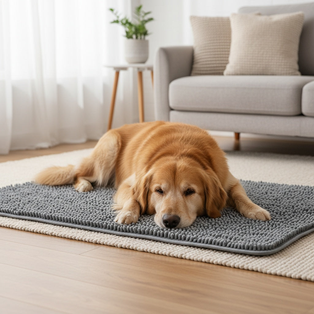 Dog Door Mat for Muddy Paws 2-Pack – Absorbent Non-Slip Washable Microfiber Mud Mat, Quick Dry Indoor Entry Floor Mat for Dogs, Machine Washable, Available in 24x17 & 32x20 inches, 3 Colors